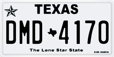 TX license plate DMD4170