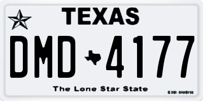 TX license plate DMD4177