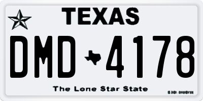 TX license plate DMD4178