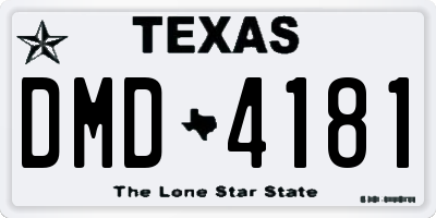 TX license plate DMD4181