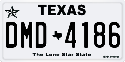 TX license plate DMD4186