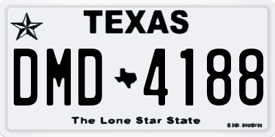 TX license plate DMD4188