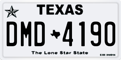 TX license plate DMD4190