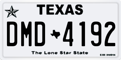 TX license plate DMD4192