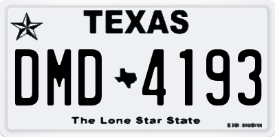 TX license plate DMD4193