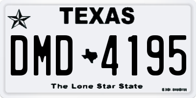 TX license plate DMD4195
