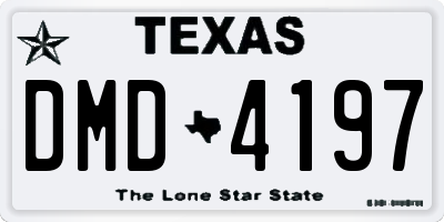 TX license plate DMD4197