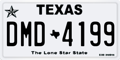 TX license plate DMD4199