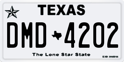 TX license plate DMD4202