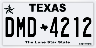 TX license plate DMD4212