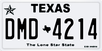 TX license plate DMD4214