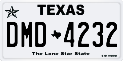 TX license plate DMD4232