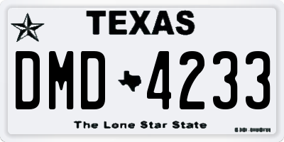 TX license plate DMD4233