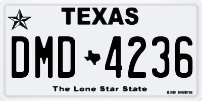 TX license plate DMD4236