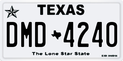 TX license plate DMD4240