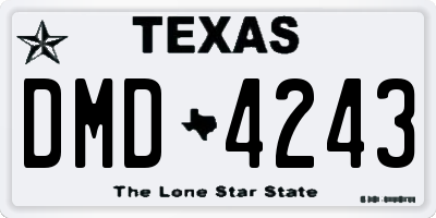 TX license plate DMD4243