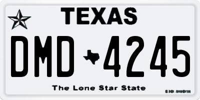 TX license plate DMD4245