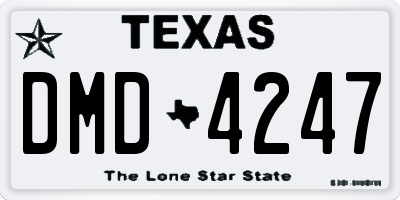 TX license plate DMD4247