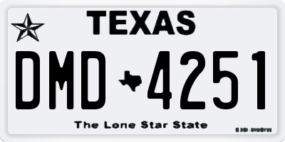 TX license plate DMD4251
