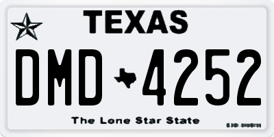 TX license plate DMD4252