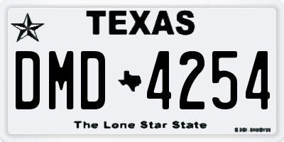TX license plate DMD4254