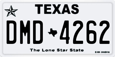TX license plate DMD4262