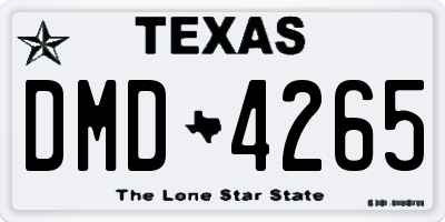 TX license plate DMD4265