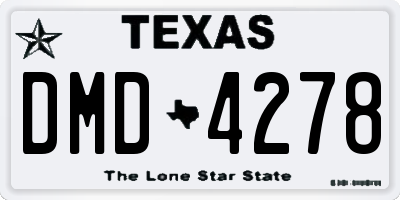 TX license plate DMD4278