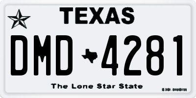 TX license plate DMD4281