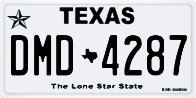 TX license plate DMD4287
