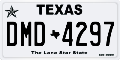 TX license plate DMD4297