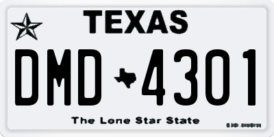 TX license plate DMD4301