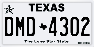 TX license plate DMD4302