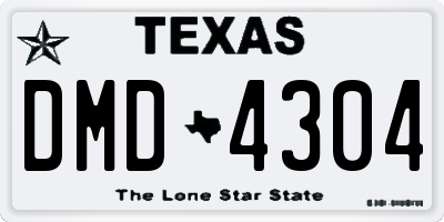 TX license plate DMD4304