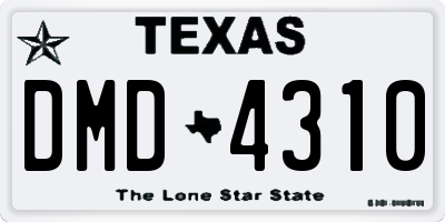 TX license plate DMD4310