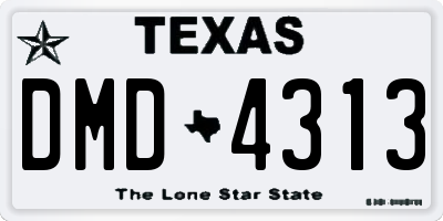 TX license plate DMD4313