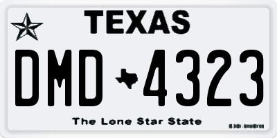 TX license plate DMD4323