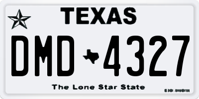 TX license plate DMD4327