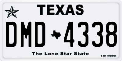 TX license plate DMD4338