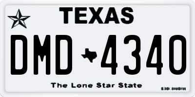 TX license plate DMD4340