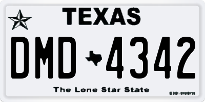 TX license plate DMD4342