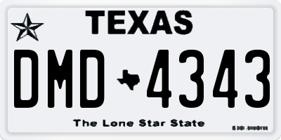 TX license plate DMD4343