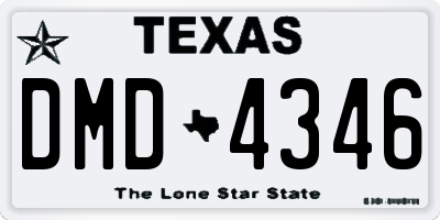 TX license plate DMD4346