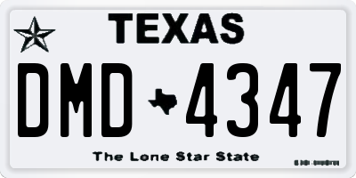 TX license plate DMD4347