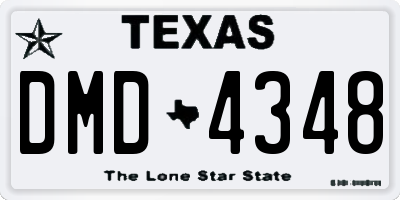 TX license plate DMD4348