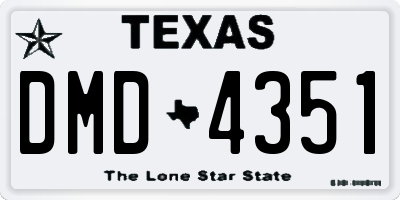 TX license plate DMD4351
