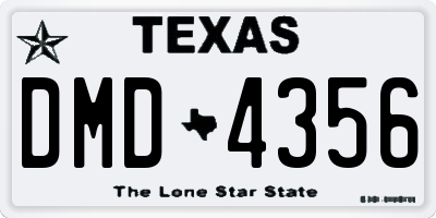 TX license plate DMD4356