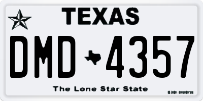 TX license plate DMD4357
