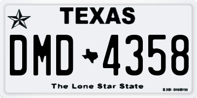 TX license plate DMD4358