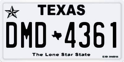 TX license plate DMD4361